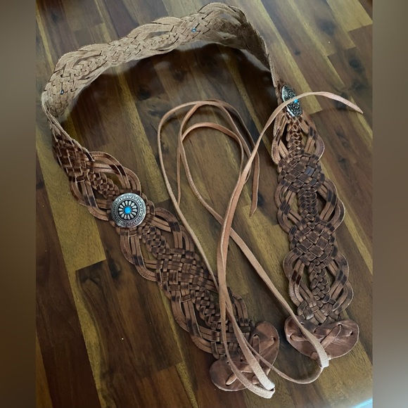 Anthropologie Accessories - Anthropologie Boho style gorgeous genuine leather braided women's belt.